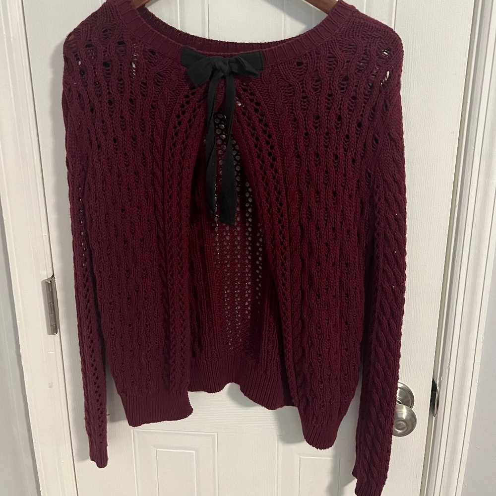 Burgundy Knit Cardigan